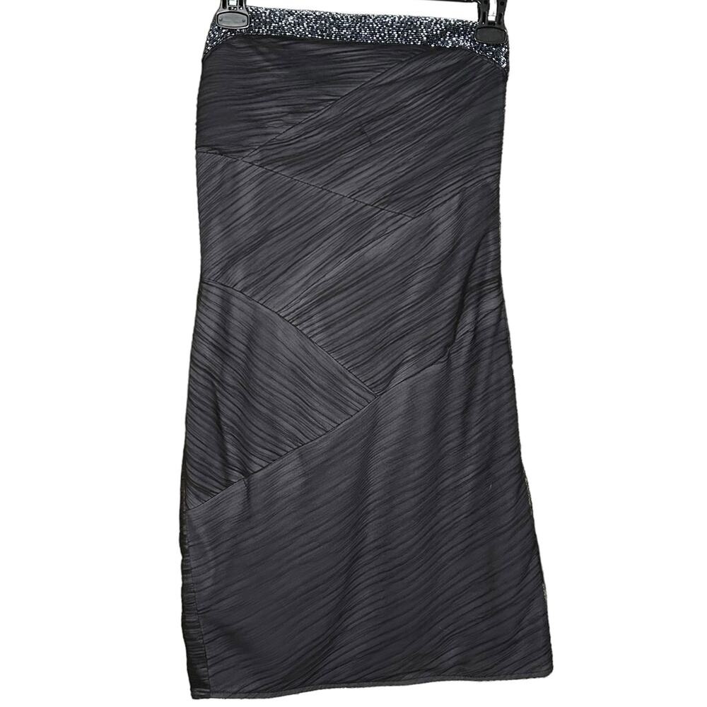 Navy Blue Beaded Strapless Bodycon Mini Dress Juniors Size 9/10